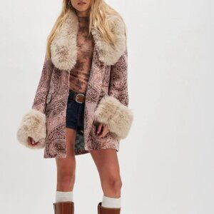 NWT Free People Mercer coat Pink paisley